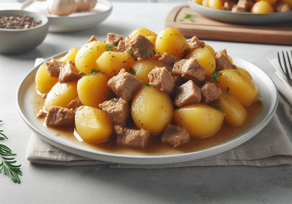 Картошка с мясом в афганском казане - рецепт на плите